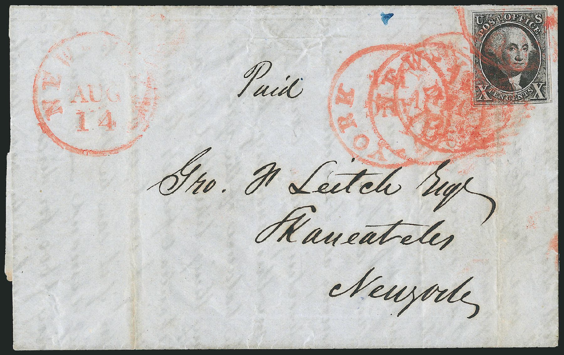Price of US Stamps Scott 2 - 1847 10c Franklin. Robert Siegel Auction Galleries, Apr 2012, Sale 1023, Lot 2229