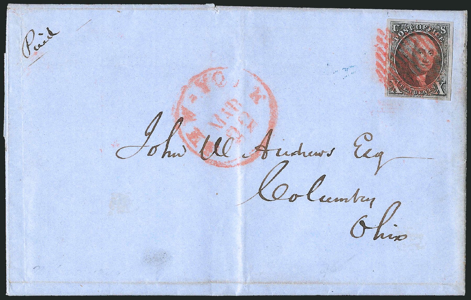Values of US Stamp Scott Catalogue #2 - 10c 1847 Franklin. Robert Siegel Auction Galleries, Apr 2012, Sale 1023, Lot 2269