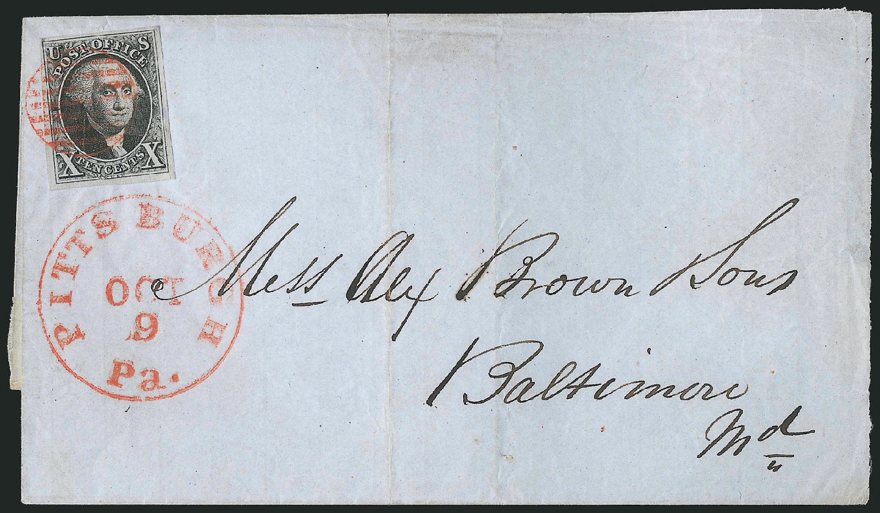 Values of US Stamp Scott Cat. 2: 1847 10c Franklin. Robert Siegel Auction Galleries, Apr 2012, Sale 1023, Lot 2279