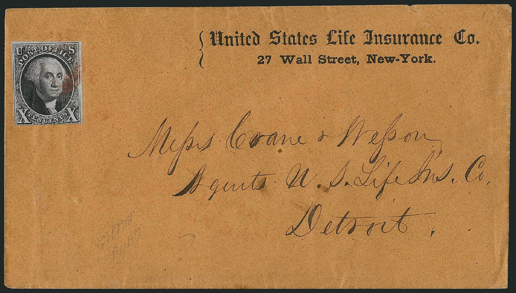 Prices of US Stamps Scott Catalog #2 - 1847 10c Franklin. Robert Siegel Auction Galleries, Apr 2012, Sale 1023, Lot 2429
