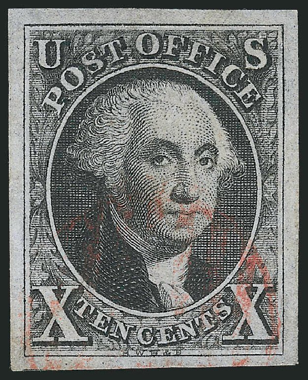 Costs of US Stamps Scott Catalog #2: 1847 10c Franklin. Robert Siegel Auction Galleries, Nov 2013, Sale 1061, Lot 3339