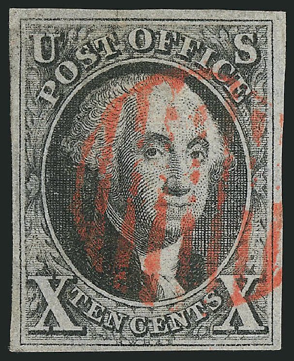 US Stamp Value Scott Catalog #2: 1847 10c Franklin. Robert Siegel Auction Galleries, Mar 2014, Sale 1067, Lot 869