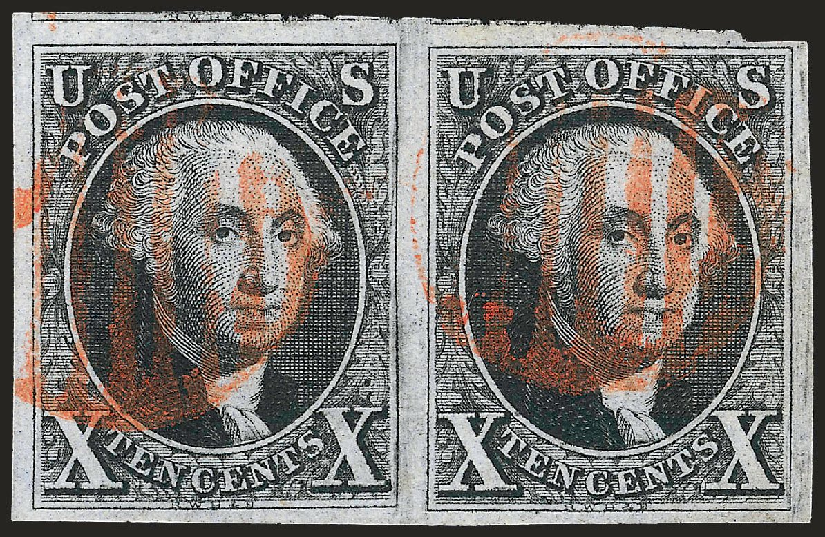 Cost of US Stamps Scott Cat. #2 - 1847 10c Franklin. Robert Siegel Auction Galleries, Oct 2008, Sale 963, Lot 59
