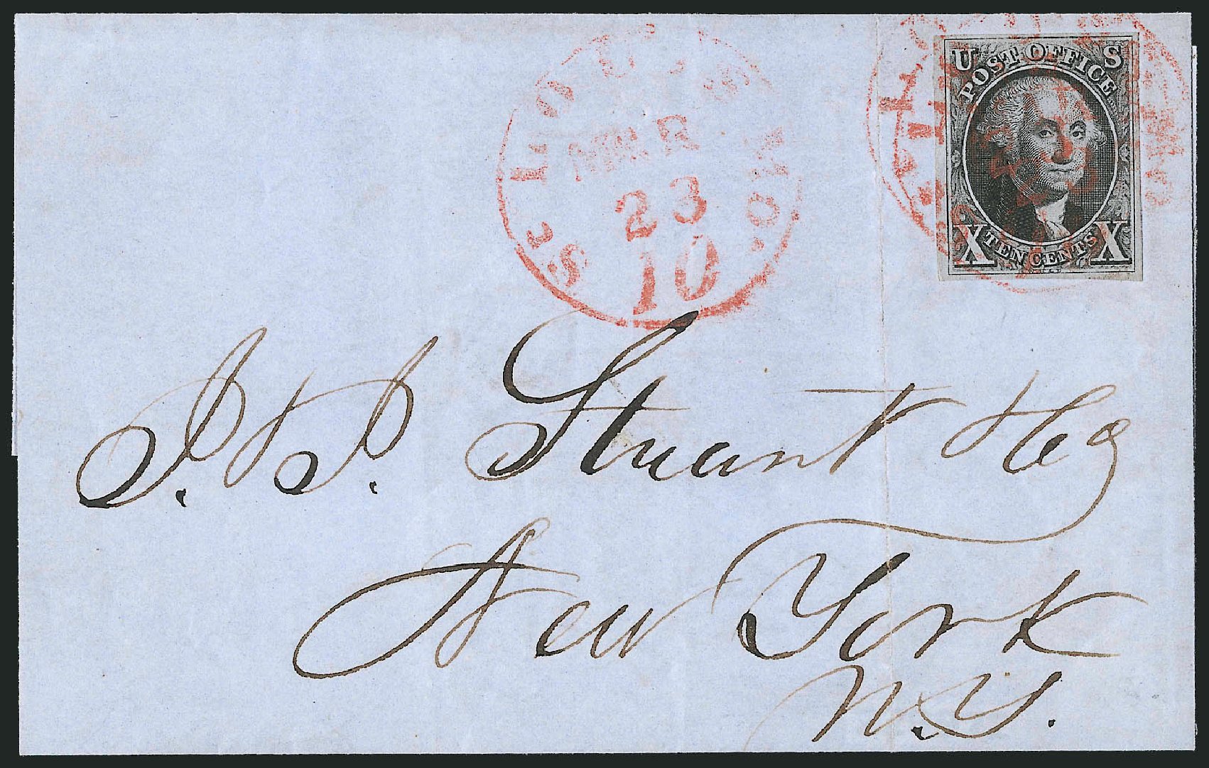 Cost of US Stamps Scott Catalog #2 - 1847 10c Franklin. Robert Siegel Auction Galleries, Sep 2010, Sale 993, Lot 219