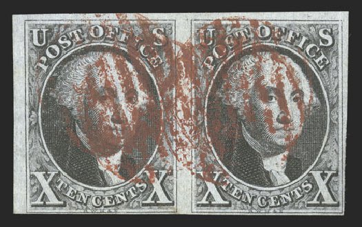 US Stamps Value Scott 2 - 1847 10c Franklin. Spink Shreves Galleries, Jul 2012, Sale 140, Lot 29