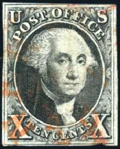 Value of US Stamps Scott Cat. 2: 10c 1847 Franklin. Harmer-Schau Auction Galleries, Jul 2010, Sale 86, Lot 320