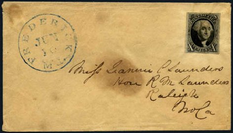 Price of US Stamps Scott Cat. 2: 10c 1847 Franklin. Harmer-Schau Auction Galleries, Jan 2013, Sale 96, Lot 390