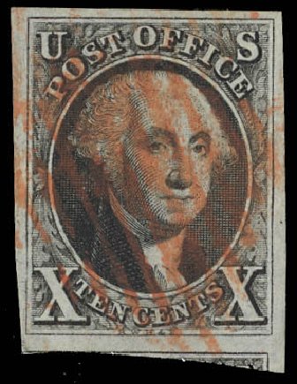 Costs of US Stamps Scott Catalogue #2 - 10c 1847 Franklin. Daniel Kelleher Auctions, Feb 2013, Sale 634, Lot 570