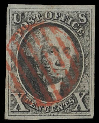 Value of US Stamps Scott Catalog # 2 - 10c 1847 Franklin. Daniel Kelleher Auctions, Feb 2013, Sale 634, Lot 580