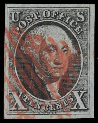 US Stamps Value Scott Catalog #2: 1847 10c Franklin. Daniel Kelleher Auctions, Feb 2013, Sale 634, Lot 700