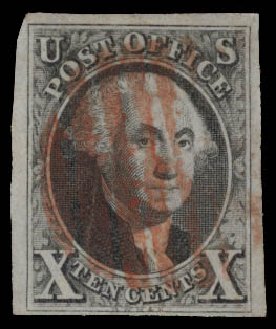 Values of US Stamps Scott Cat. #2 - 10c 1847 Franklin. Daniel Kelleher Auctions, May 2015, Sale 669, Lot 2360