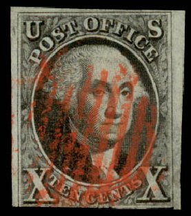 Values of US Stamp Scott Catalogue #2 - 10c 1847 Franklin. Daniel Kelleher Auctions, Aug 2015, Sale 672, Lot 2100