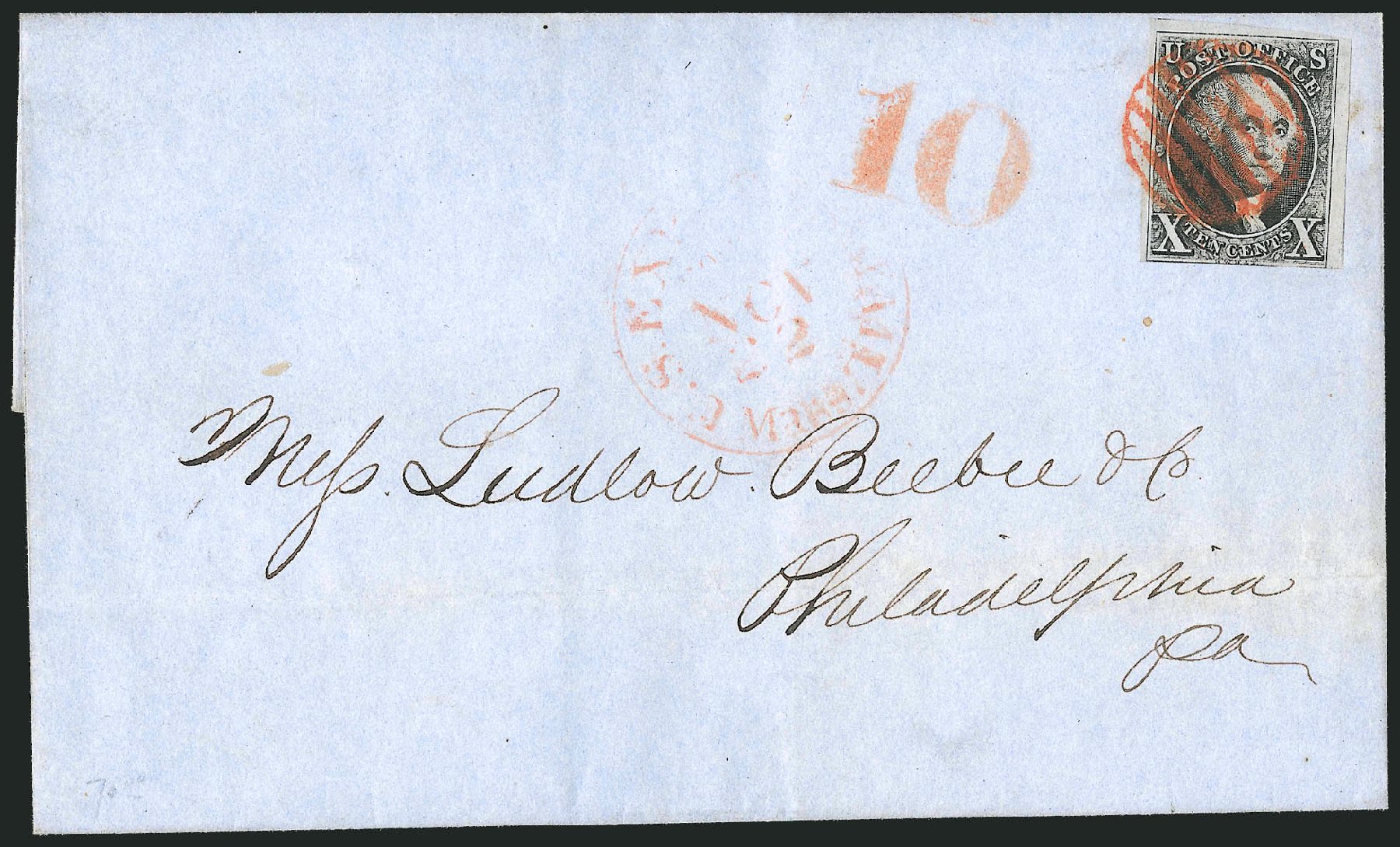 Value of US Stamp Scott Catalogue 2: 10c 1847 Franklin. Robert Siegel Auction Galleries, Dec 2010, Sale 1002, Lot 3680