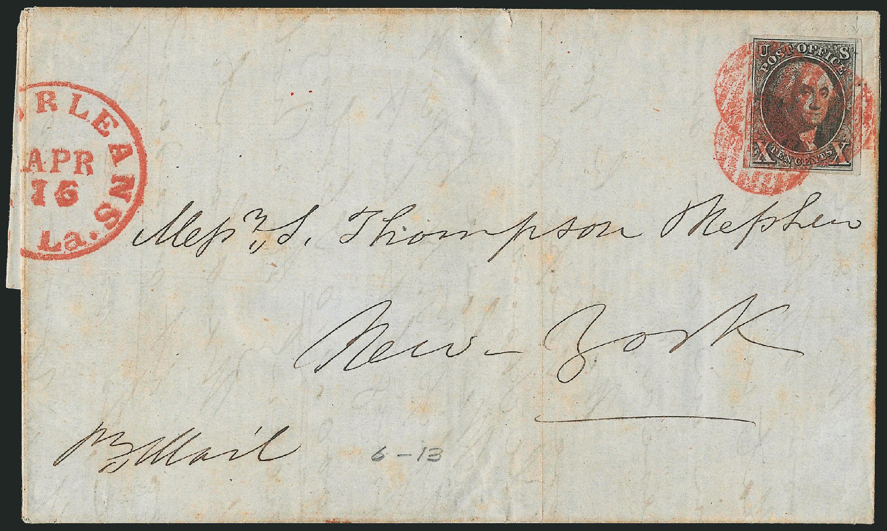 Cost of US Stamps Scott Catalogue #2: 1847 10c Franklin. Robert Siegel Auction Galleries, Sep 2010, Sale 993, Lot 220