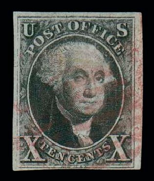 Value of US Stamp Scott Catalogue 2 - 1847 10c Franklin. Matthew Bennett International, Jun 2007, Sale 319, Lot 1031