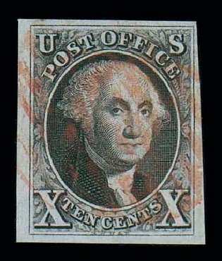 US Stamp Value Scott # 2 - 1847 10c Franklin. Matthew Bennett International, Dec 2007, Sale 325, Lot 1381