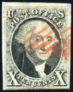 Costs of US Stamp Scott Catalogue 2: 1847 10c Franklin. Harmer-Schau Auction Galleries, Jul 2010, Sale 86, Lot 321