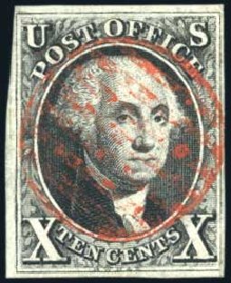 US Stamp Prices Scott # 2: 10c 1847 Franklin. Harmer-Schau Auction Galleries, Aug 2011, Sale 90, Lot 1041