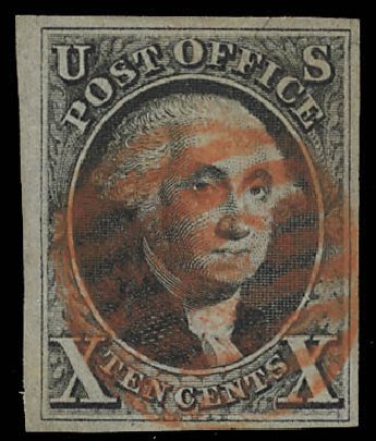US Stamp Values Scott Catalogue #2 - 1847 10c Franklin. Daniel Kelleher Auctions, Feb 2013, Sale 634, Lot 591