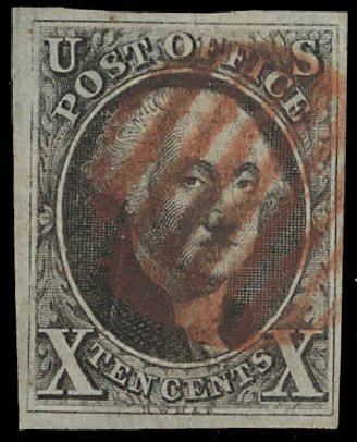 Costs of US Stamp Scott Catalogue # 2: 1847 10c Franklin. Daniel Kelleher Auctions, Feb 2013, Sale 634, Lot 651