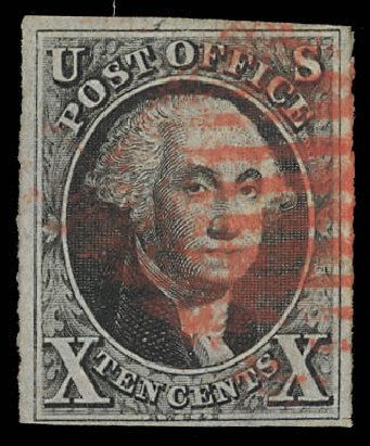 US Stamp Prices Scott Cat. #2: 1847 10c Franklin. Daniel Kelleher Auctions, Feb 2013, Sale 634, Lot 811
