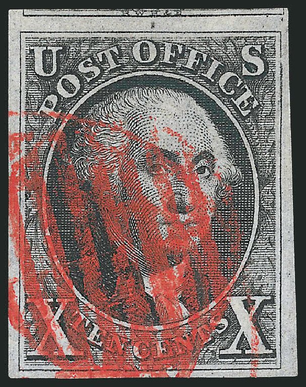 Price of US Stamps Scott Catalogue #2 - 1847 10c Franklin. Robert Siegel Auction Galleries, Mar 2012, Sale 1019, Lot 321