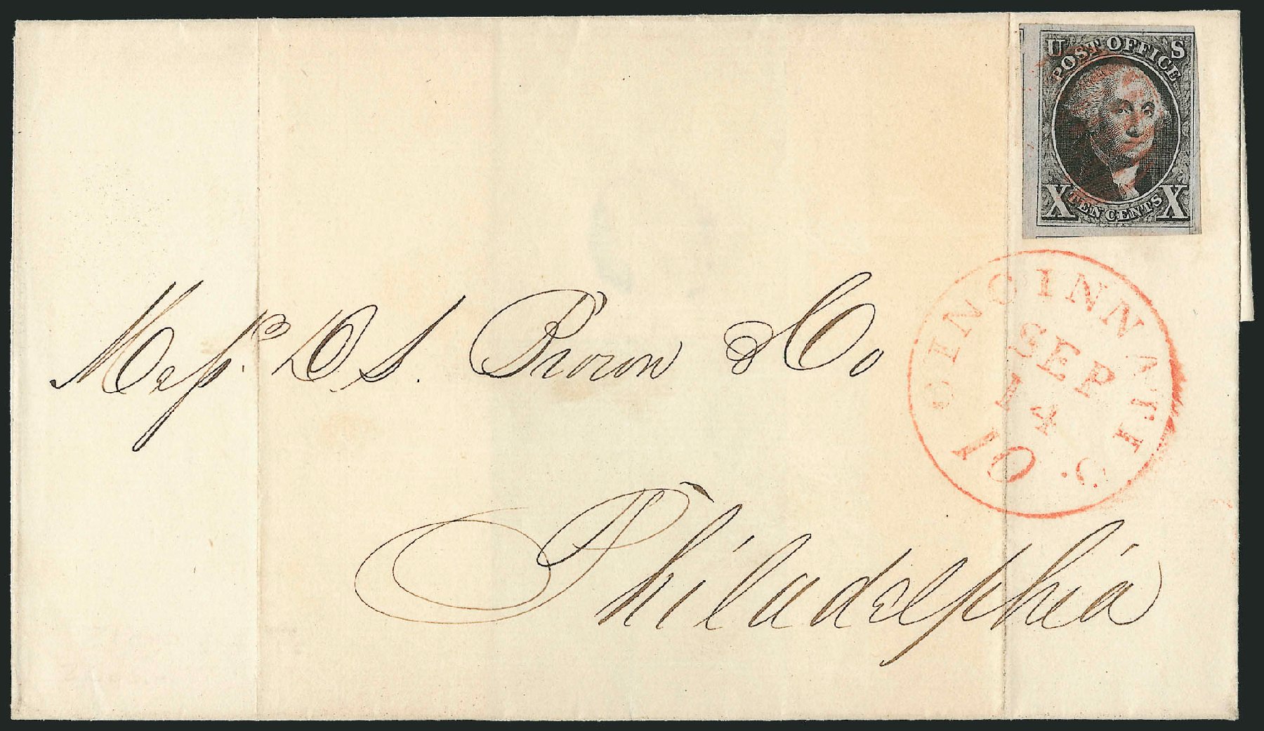 US Stamps Price Scott Catalogue 2 - 1847 10c Franklin. Robert Siegel Auction Galleries, Sep 2010, Sale 993, Lot 221