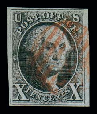 Cost of US Stamps Scott Catalogue 2 - 1847 10c Franklin. Matthew Bennett International, Jun 2007, Sale 319, Lot 1034
