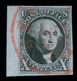 Costs of US Stamp Scott Cat. #2: 1847 10c Franklin. Matthew Bennett International, Dec 2007, Sale 323, Lot 24