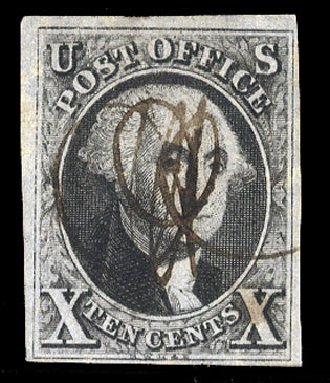 Value of US Stamps Scott # 2: 10c 1847 Franklin. Cherrystone Auctions, Sep 2008, Sale 200809, Lot 4