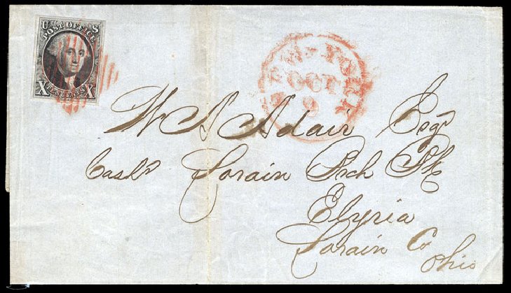 Values of US Stamp Scott Catalog # 2 - 1847 10c Franklin. Cherrystone Auctions, Jan 2009, Sale 200901, Lot 14