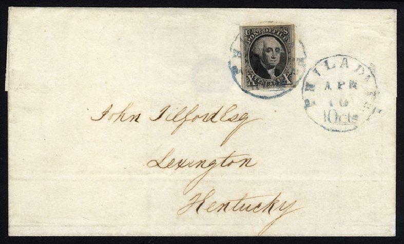 US Stamps Values Scott # 2: 10c 1847 Franklin. Cherrystone Auctions, Apr 2010, Sale 201004, Lot 24