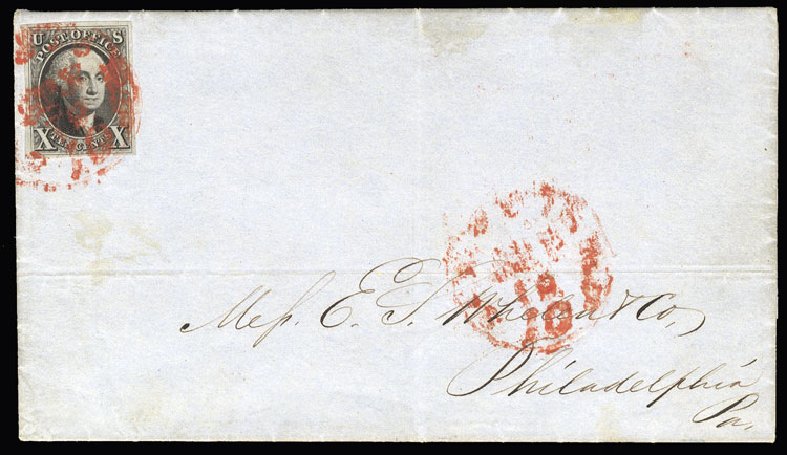 US Stamp Values Scott Cat. #2 - 1847 10c Franklin. Cherrystone Auctions, Jan 2015, Sale 201501, Lot 34