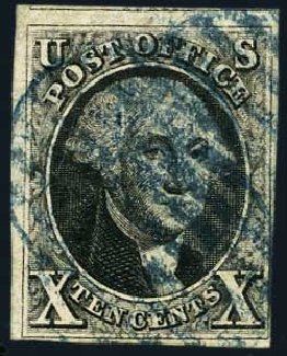 Prices of US Stamp Scott Catalog 2: 1847 10c Franklin. Harmer-Schau Auction Galleries, May 2015, Sale 105, Lot 104