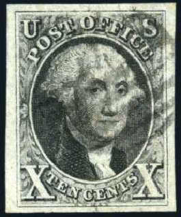 Values of US Stamp Scott Catalog #2: 1847 10c Franklin. Harmer-Schau Auction Galleries, Feb 2010, Sale 84, Lot 1224