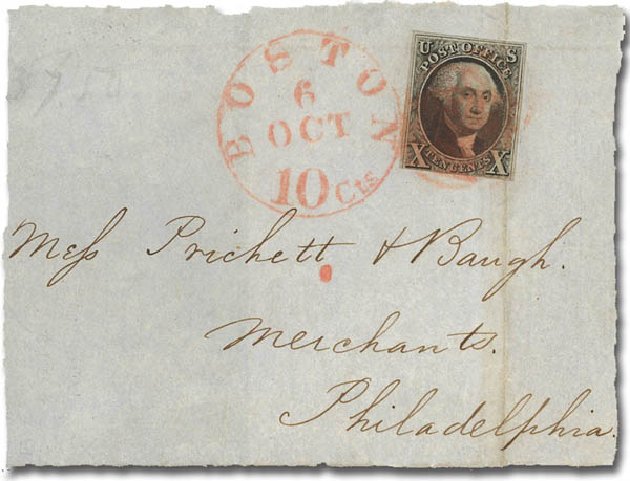 US Stamps Price Scott Catalog 2: 1847 10c Franklin. Daniel Kelleher Auctions, Apr 2012, Sale 629, Lot 144
