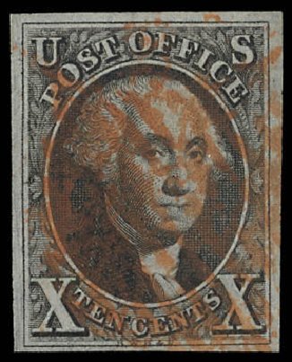 Price of US Stamp Scott Catalog 2: 1847 10c Franklin. Daniel Kelleher Auctions, Feb 2013, Sale 634, Lot 594