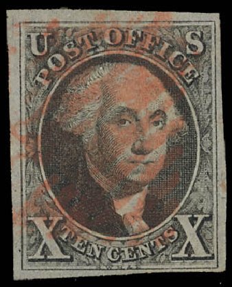 US Stamps Values Scott Catalog # 2 - 1847 10c Franklin. Daniel Kelleher Auctions, Feb 2013, Sale 634, Lot 804