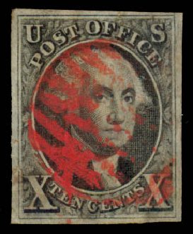 Prices of US Stamps Scott Cat. #2: 1847 10c Franklin. Daniel Kelleher Auctions, Dec 2013, Sale 640, Lot 14