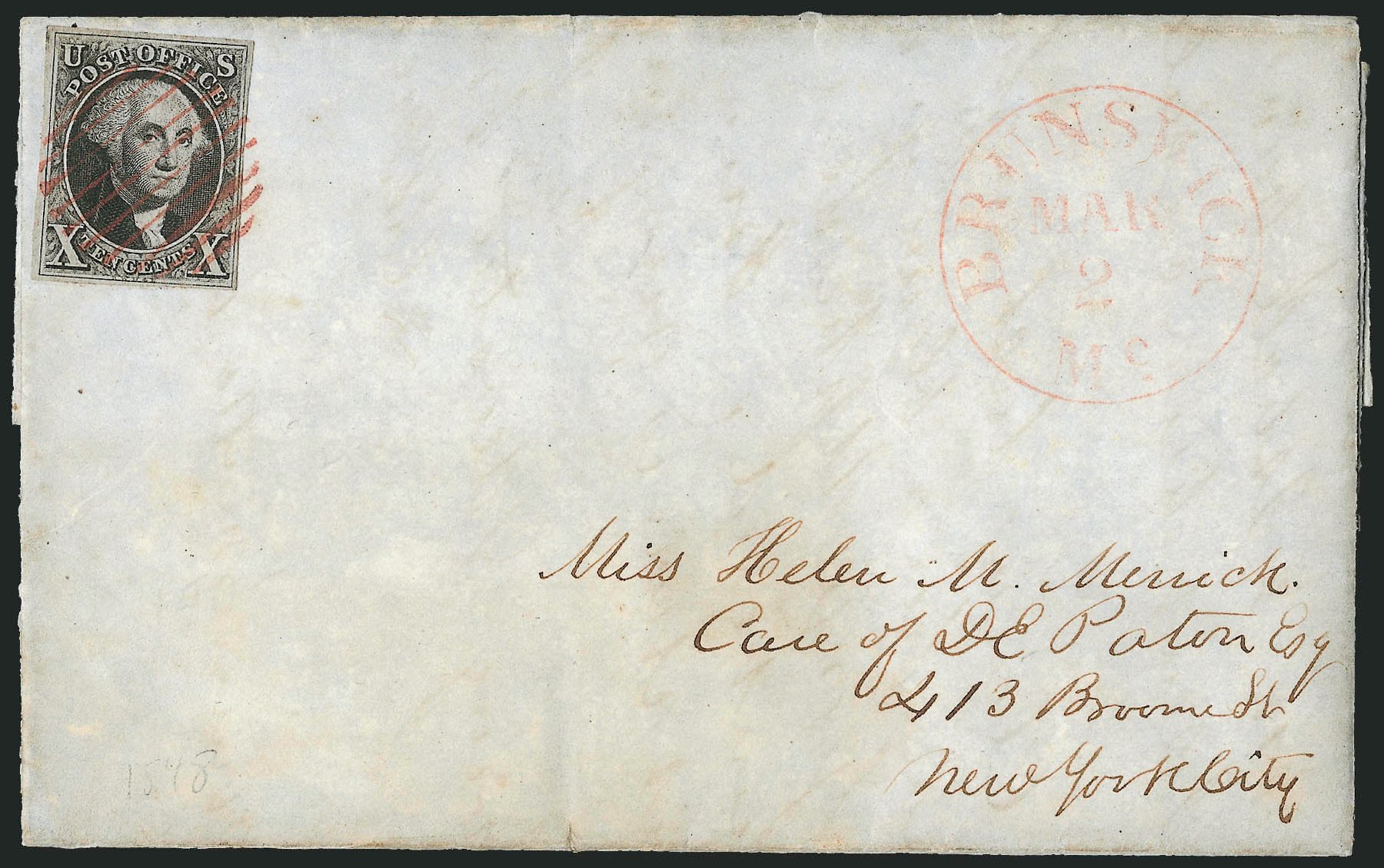 US Stamp Values Scott Catalog 2: 1847 10c Franklin. Robert Siegel Auction Galleries, Apr 2012, Sale 1023, Lot 2294