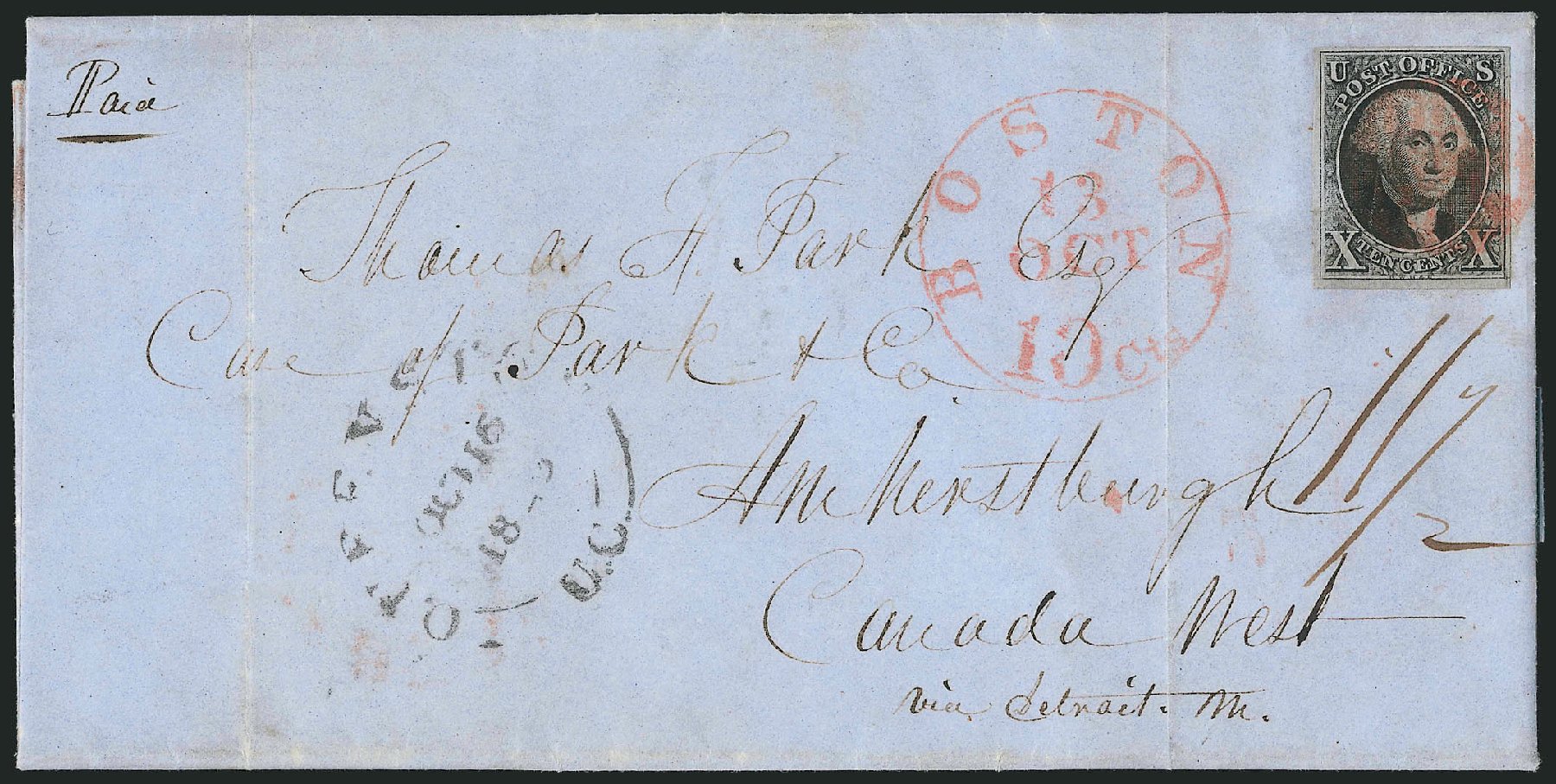 US Stamps Price Scott Cat. 2: 1847 10c Franklin. Robert Siegel Auction Galleries, Apr 2012, Sale 1023, Lot 2464