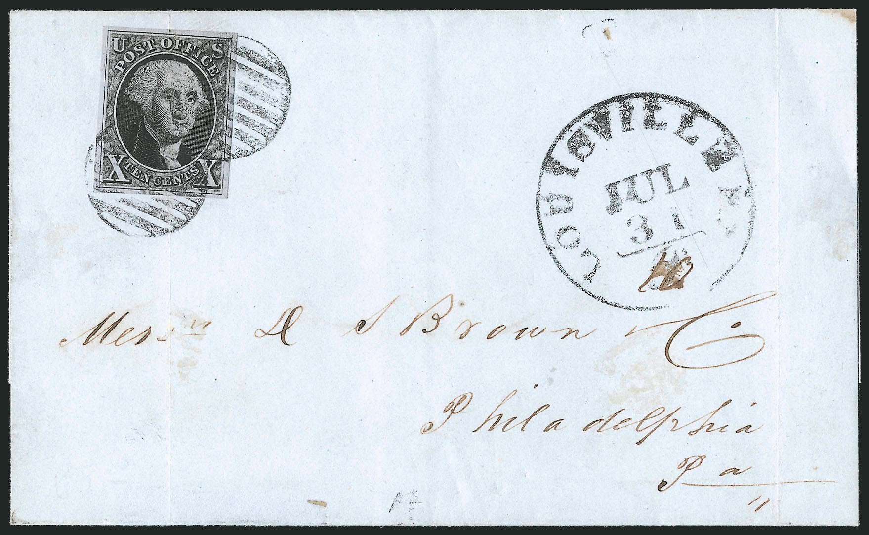Cost of US Stamp Scott Catalogue 2 - 1847 10c Franklin. Robert Siegel Auction Galleries, Oct 2014, Sale 1082, Lot 334