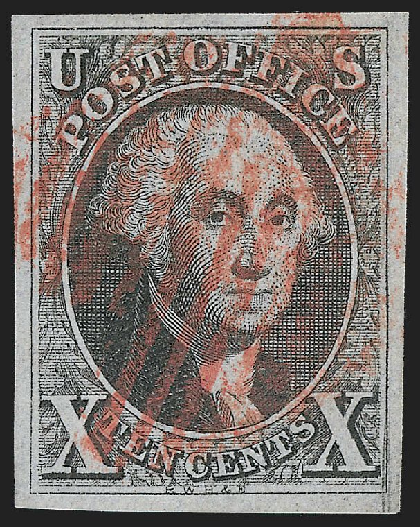 Value of US Stamp Scott Catalogue 2: 1847 10c Franklin. Robert Siegel Auction Galleries, Jul 2015, Sale 1107, Lot 34