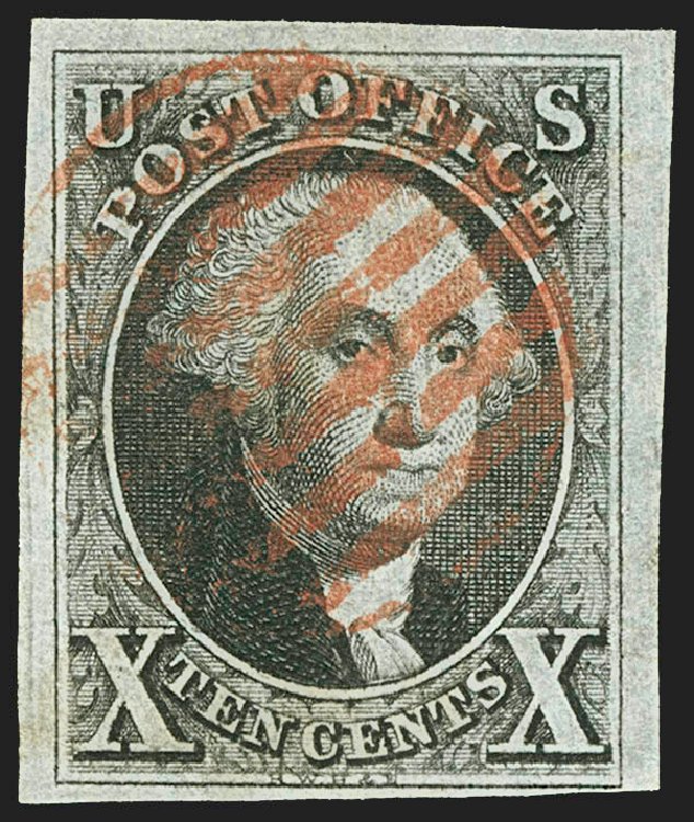 US Stamp Value Scott Catalogue 2 - 1847 10c Franklin. Robert Siegel Auction Galleries, Jul 2015, Sale 1107, Lot 44