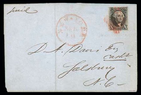 Costs of US Stamp Scott Catalogue #2 - 10c 1847 Franklin. Matthew Bennett International, Jun 2007, Sale 319, Lot 1035