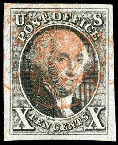 Values of US Stamp Scott Cat. # 2: 10c 1847 Franklin. Matthew Bennett International, Apr 2008, Sale 326, Lot 15