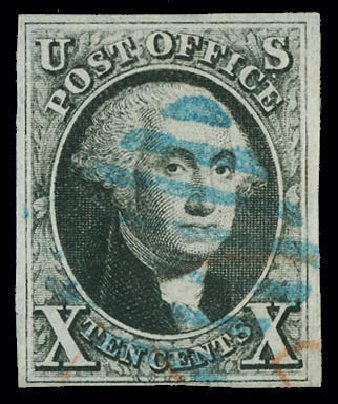 Cost of US Stamps Scott #2 - 10c 1847 Franklin. Matthew Bennett International, Jun 2008, Sale 328, Lot 455