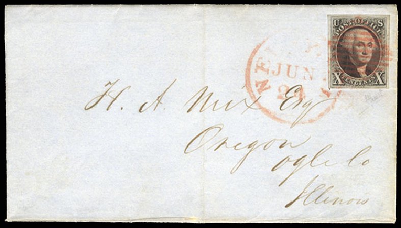 US Stamp Value Scott Catalogue #2: 1847 10c Franklin. Cherrystone Auctions, Apr 2010, Sale 201004, Lot 25