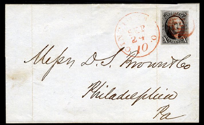 US Stamps Values Scott Cat. # 2: 1847 10c Franklin. Cherrystone Auctions, Sep 2010, Sale 201009, Lot 5