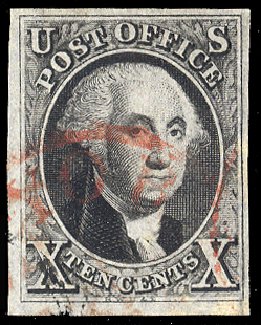 Costs of US Stamps Scott #2: 1847 10c Franklin. Cherrystone Auctions, Feb 2011, Sale 201102, Lot 5